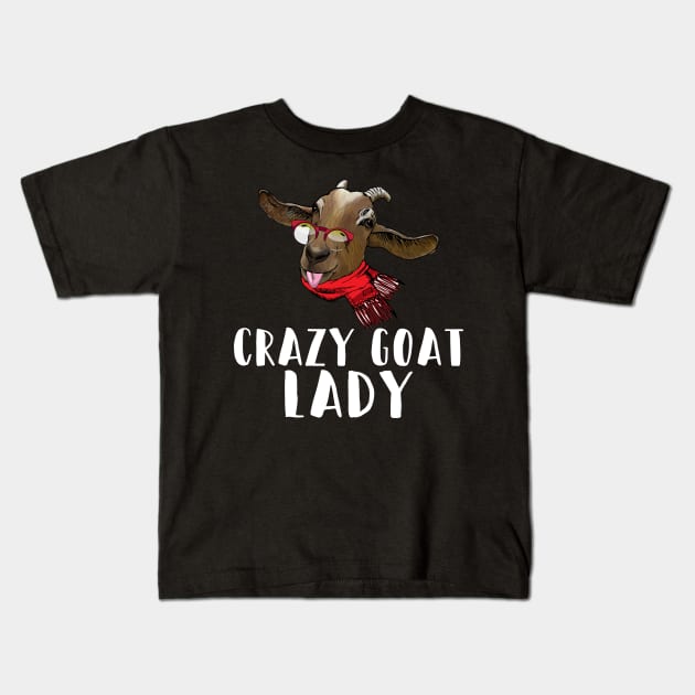 crazy goat lady t-shirt Kids T-Shirt by mdshalam